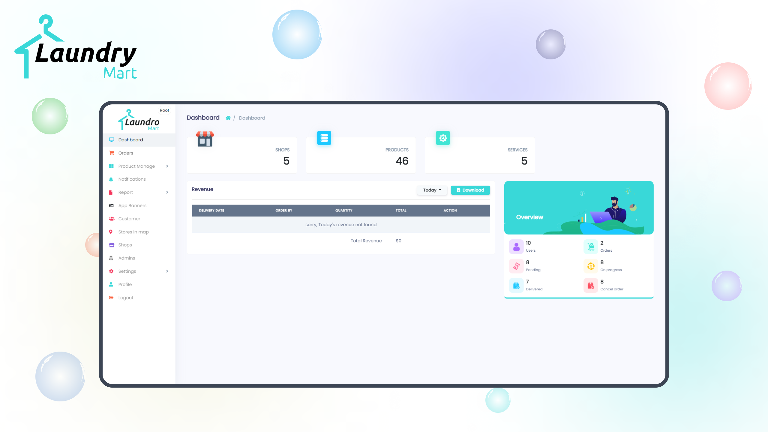 LaundryMart Multi Vendor Laundry Booking App With Admin Panel by